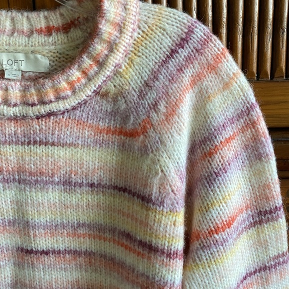 Loft Multi Colored Raglan Sweater - Picture 4 of 11
